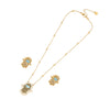 Wholesale Retro Stainless Steel Oil Dropping Eyes Palm Necklace Set With Electroplating Treatment