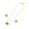 Wholesale Retro Stainless Steel Oil Dropping Eyes Palm Necklace Set With Electroplating Treatment