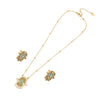 Wholesale Retro Stainless Steel Oil Dropping Eyes Palm Necklace Set With Electroplating Treatment