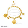 Wholesale Retro Stainless Steel Sun And Moon Pendant Chain Bracelet With Irregular Concaveconvex Surface And Electroplating