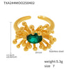 Wholesale Retro Stainless Steel Zircon Stamens Ring And Earrings Set With Electroplating