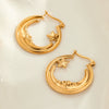 Wholesale Retro Star Geometric Stainless Steel Electroplated Hollow Earrings For Women