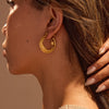 Wholesale Retro Star Geometric Stainless Steel Electroplated Hollow Earrings For Women