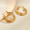 Wholesale Retro Star Geometric Stainless Steel Electroplated Hollow Earrings For Women