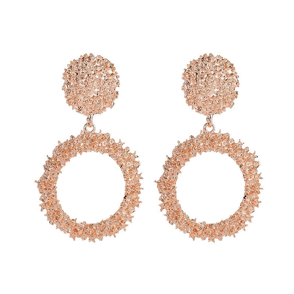 Wholesale Retro Style Alloy Geometric Large Circle Earrings With Electroplated Treatment For Women