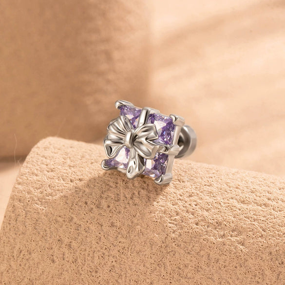 Wholesale Retro Style Bow Shape Zirconia Metal Earrings