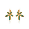 Wholesale Retro Style Flower Shape Dripping Oil Stainless Steel Petal Earrings For Women