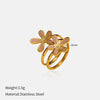 Wholesale Retro Style Flower Shape Dripping Oil Stainless Steel Petal Earrings For Women