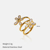 Wholesale Retro Style Flower Shape Dripping Oil Stainless Steel Petal Earrings For Women