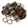 Wholesale Retro Style Geometric Butterfly Wooden Beads Handmade Elastic Hair String Set
