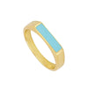 Wholesale Retro Style Geometric Copper Ring For Women With Epoxy And Enamel Electroplating