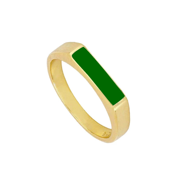 Wholesale Retro Style Geometric Copper Ring For Women With Epoxy And Enamel Electroplating