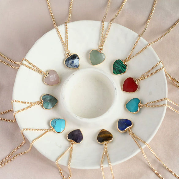 Wholesale Retro Style Geometric Natural Stone And Copper Electroplated Ochain Pendant Necklace For Unisex