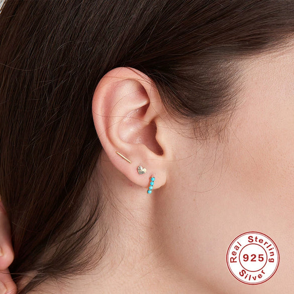 Wholesale Retro Style Geometric S925 Sterling Silver Earrings