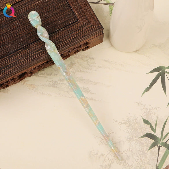 Wholesale Retro Style Marble Acetic Acid Plate Rhombus Hairpin For Women Hair Accessories