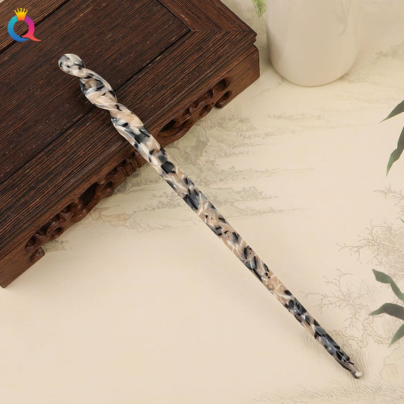 Wholesale Retro Style Marble Acetic Acid Plate Rhombus Hairpin For Women Hair Accessories