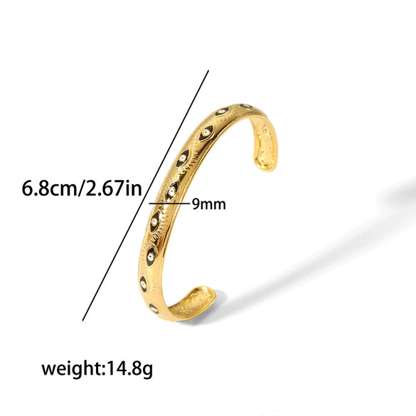 Wholesale Retro Style Oil Drop Stainless Steel Diamond Adjustable Bracelet For Women With Electroplating Design