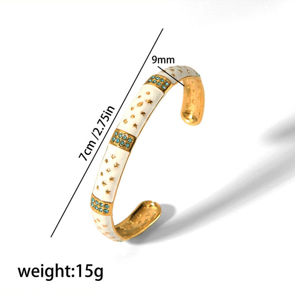 Wholesale Retro Style Oil Drop Stainless Steel Diamond Adjustable Bracelet For Women With Electroplating Design