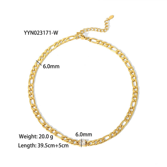 Wholesale Retro Style Stainless Steel And Titanium Steel Necklace And Bracelet With White Stone Inlay Geometric And Heart Pattern Zircon Treatment Snake Bone Chain Unisex
