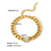 Wholesale Retro Style Stainless Steel And Titanium Steel Necklace And Bracelet With White Stone Inlay Geometric And Heart Pattern Zircon Treatment Snake Bone Chain Unisex