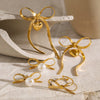 Wholesale Retro Style Stainless Steel Bow Love Earrings