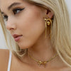 Wholesale Retro Style Stainless Steel Bow Love Earrings