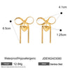 Wholesale Retro Style Stainless Steel Bow Love Earrings