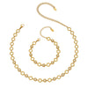 Wholesale Retro Style Stainless Steel Electroplated 18K Gold Clawset Zircon Necklace And Bracelet Set For Women