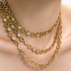 Wholesale Retro Style Stainless Steel Electroplated 18K Gold Clawset Zircon Necklace And Bracelet Set For Women