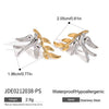 Wholesale Retro Style Stainless Steel Gold And Silver Color Matching Leaf Earrings