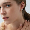 Wholesale Retro Style Stainless Steel Gold And Silver Color Matching Leaf Earrings
