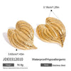 Wholesale Retro Style Stainless Steel Hammered Leaf Earrings For Women
