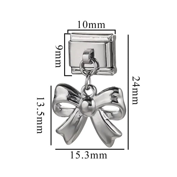 Wholesale Retro Style Stainless Steel Italian Module Bow Diy Spliced Bracelet With Electroplating Treatment
