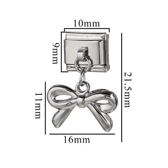 Wholesale Retro Style Stainless Steel Italian Module Bow Diy Spliced Bracelet With Electroplating Treatment