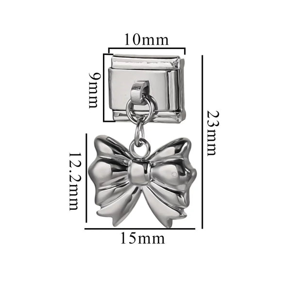 Wholesale Retro Style Stainless Steel Italian Module Bow Diy Spliced Bracelet With Electroplating Treatment