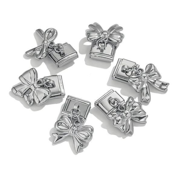 Wholesale Retro Style Stainless Steel Italian Module Bow Diy Spliced Bracelet With Electroplating Treatment