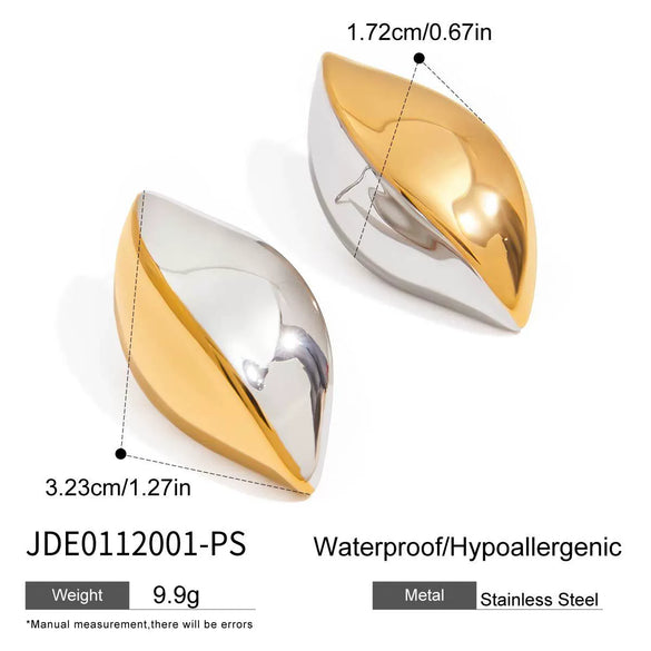 Wholesale Retro Style Stainless Steel Leaf Earrings For Women