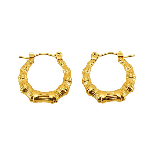 Wholesale Retro Style 316L Stainless Steel Ushape Women's Earrings 18K Gold Plated