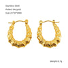 Wholesale Retro Style 316L Stainless Steel Ushape Women's Earrings 18K Gold Plated