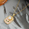 Wholesale Retro Sunflower Pearl Titanium Steel And Copper Necklace For Women With Enamel Electroplated Design And O Word Chain