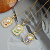 Wholesale Retro Sunflower Pearl Titanium Steel And Copper Necklace For Women With Enamel Electroplated Design And O Word Chain