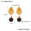 Wholesale Retro Tassel Geometric Natural Tiger Eye Earrings For Women Titanium Steel 18K Gold Plated