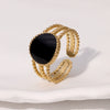 Wholesale Retro Temperament Geometric Simple Allmatch Goldplated Stainless Steel Ring For Women