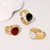 Wholesale Retro Temperament Geometric Simple Allmatch Goldplated Stainless Steel Ring For Women