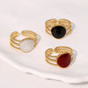 Wholesale Retro Temperament Geometric Simple Allmatch Goldplated Stainless Steel Ring For Women