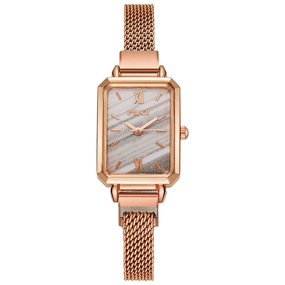 Wholesale Retro Temperament Ladies Casual Watches With Alloy Case And Strap Round Dial Mineral Reinforced Glass Mirror Pin Buckle And Onion Crown