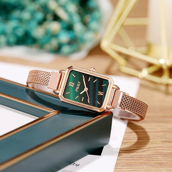 Wholesale Retro Temperament Ladies Casual Watches With Alloy Case And Strap Round Dial Mineral Reinforced Glass Mirror Pin Buckle And Onion Crown