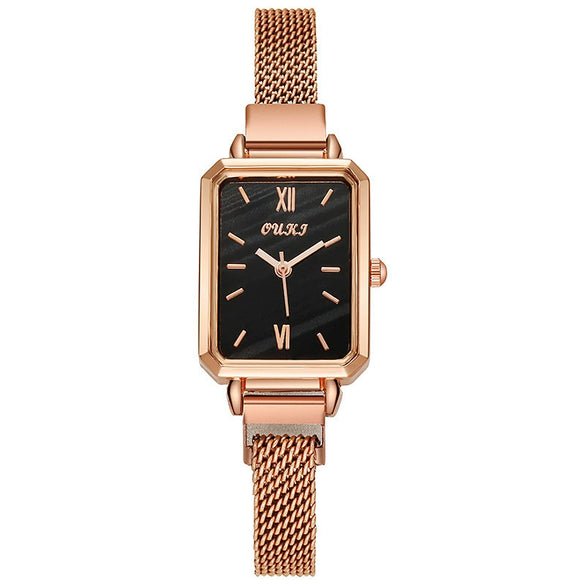 Wholesale Retro Temperament Ladies Casual Watches With Alloy Case And Strap Round Dial Mineral Reinforced Glass Mirror Pin Buckle And Onion Crown
