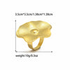 Wholesale Retro Texture Fashion Unisex Stainless Steel Lotus Leaf Flower Opening Ring With Electroplating