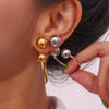 Wholesale Retro Titanium Steel U Shaped Exaggerated Hoop Earrings For Women 18K Gold Plated Stainless Steel And Acrylic Geometric Style Electroplated